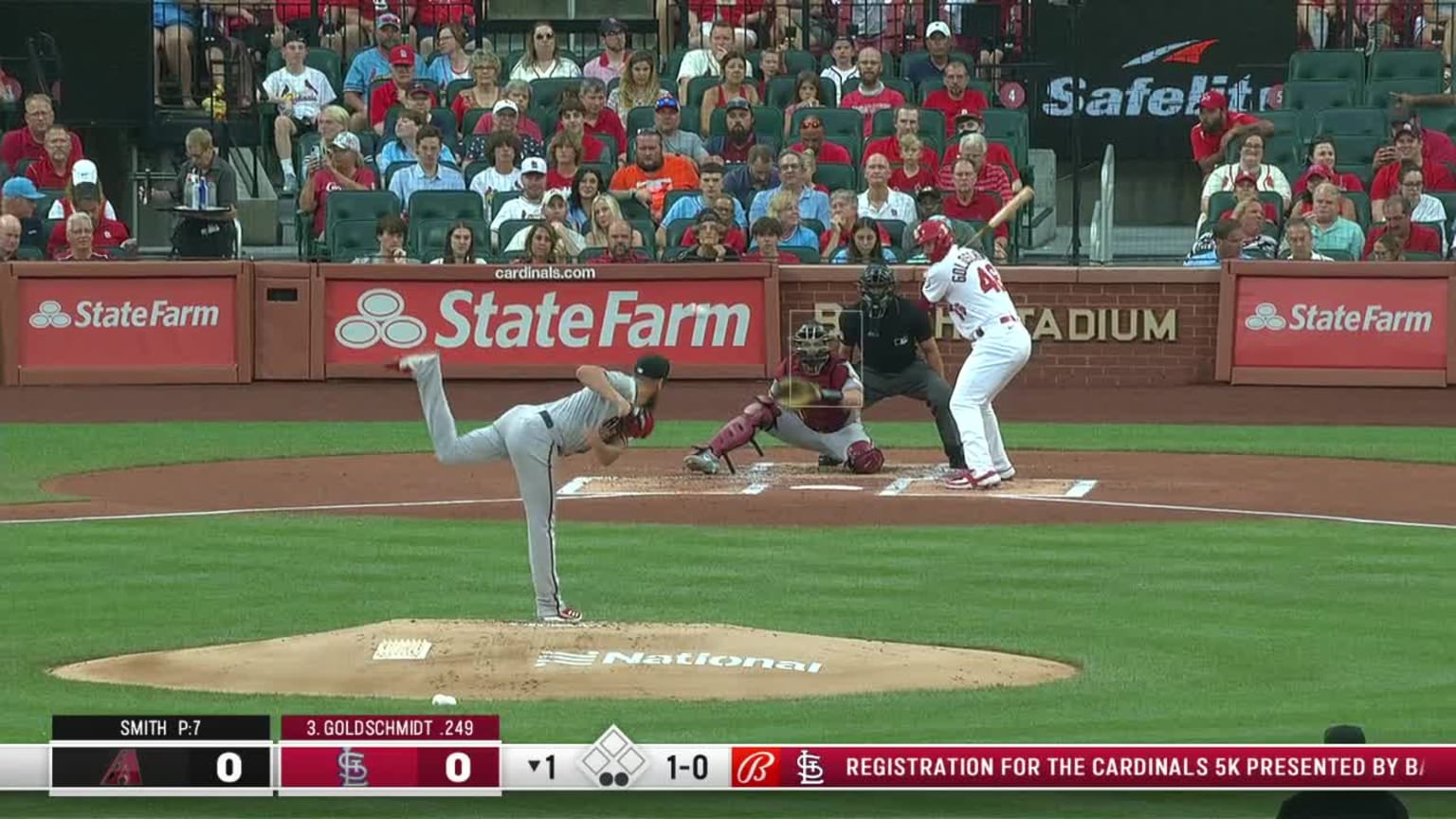 Caleb Smith Ball to Paul Goldschmidt 06/29/2021 San Diego Padres