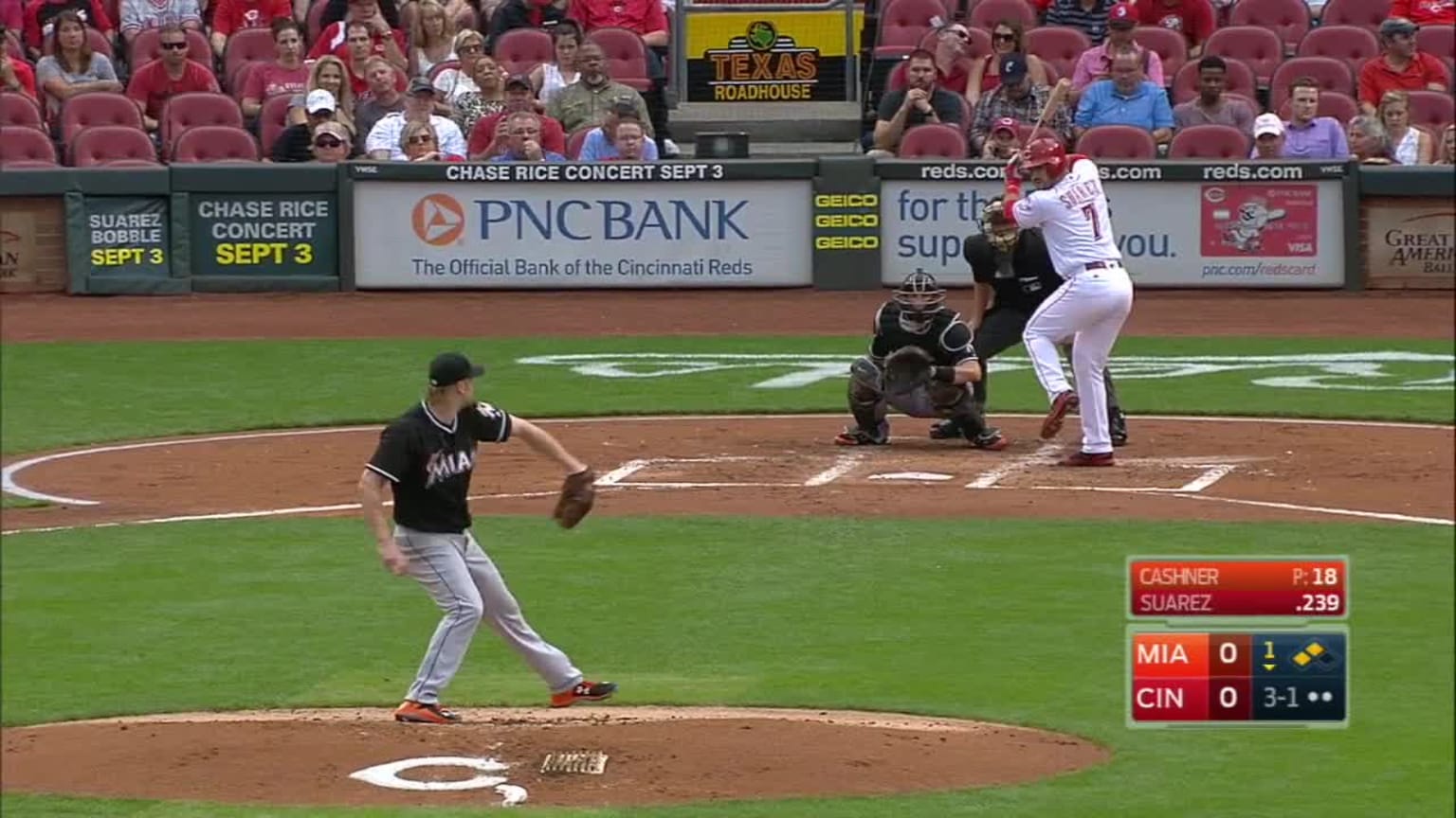 Eugenio Suarez recibe base por bolas. | 17/08/2016 | Los Yankees de Nueva York