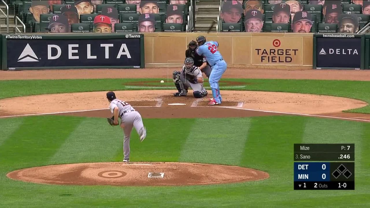 Casey Mize Bola mala to Miguel Sano | 06/09/2020 | Los Rays de Tampa Bay