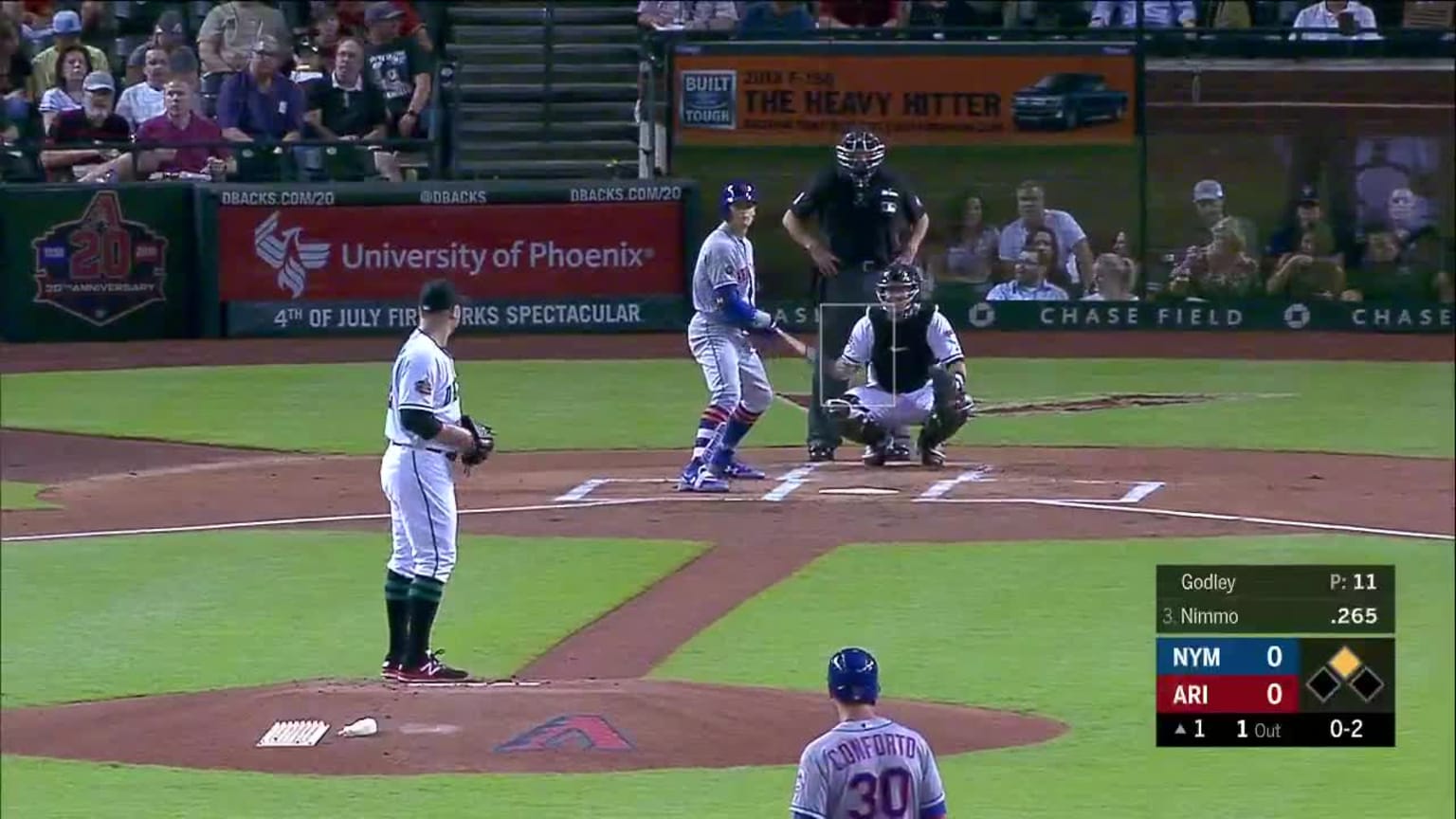 Zack Godley Bola por el suelo to Brandon Nimmo | 15/06/2018 | Los Padres de San Diego