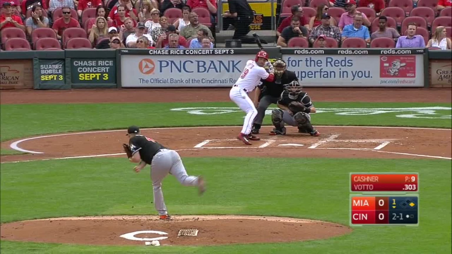 Andrew Cashner Foul to Joey Votto | 17/08/2016 | Los Yankees de Nueva York