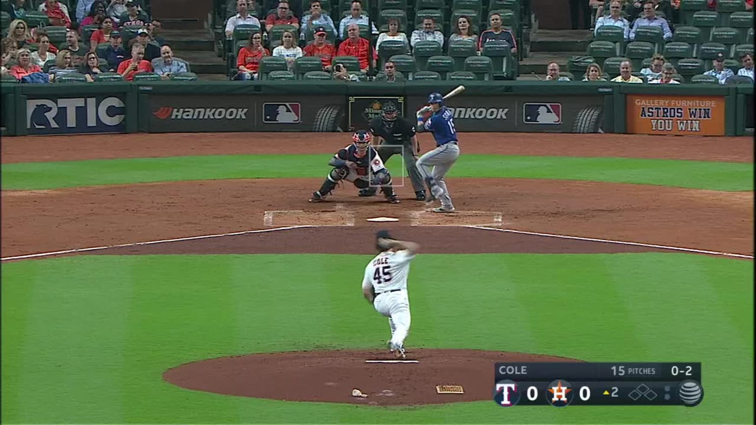 Gerrit Cole Ball to Nick Solak | 09/19/2019 | Texas Rangers