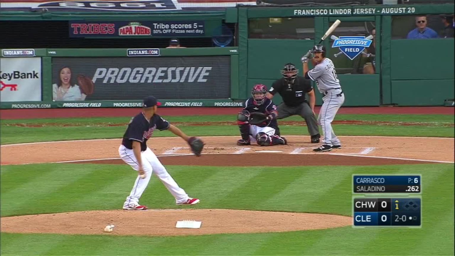 Carlos Carrasco Foul to Tyler Saladino | 17/08/2016 | Los Reales de Kansas City