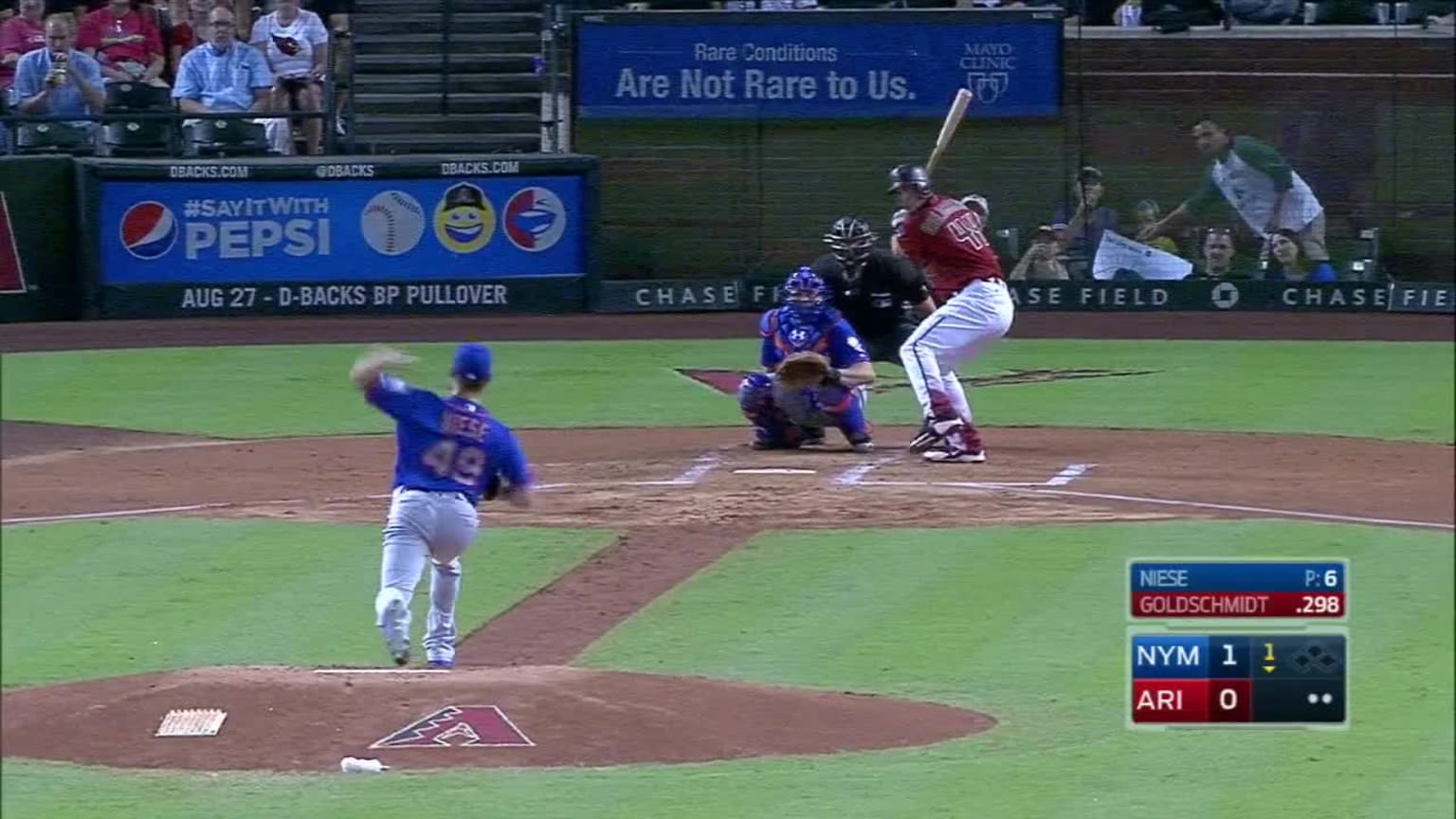 Jonathon Niese Strike cantado to Paul Goldschmidt | 17/08/2016 | Los White Sox de Chicago