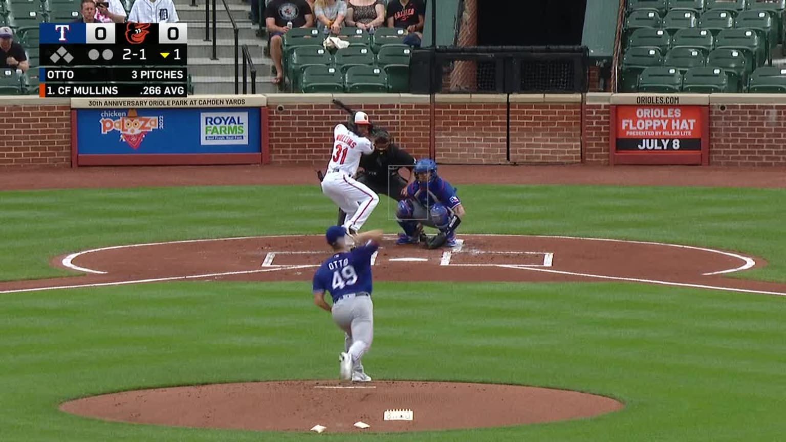 Glenn Otto Ball to Cedric Mullins 07/06/2022 New York Yankees