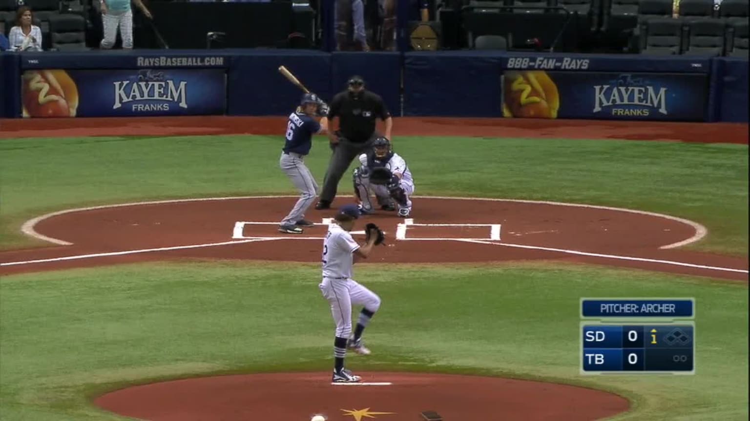 Chris Archer Strike tirándole to Travis Jankowski | 17/08/2016 | Los Reds de Cincinnati