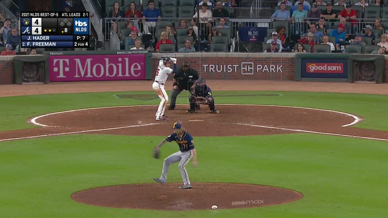 Freddie Freeman S Homer Sends Braves To Nlcs With Win Over Brewers Los Angeles Times