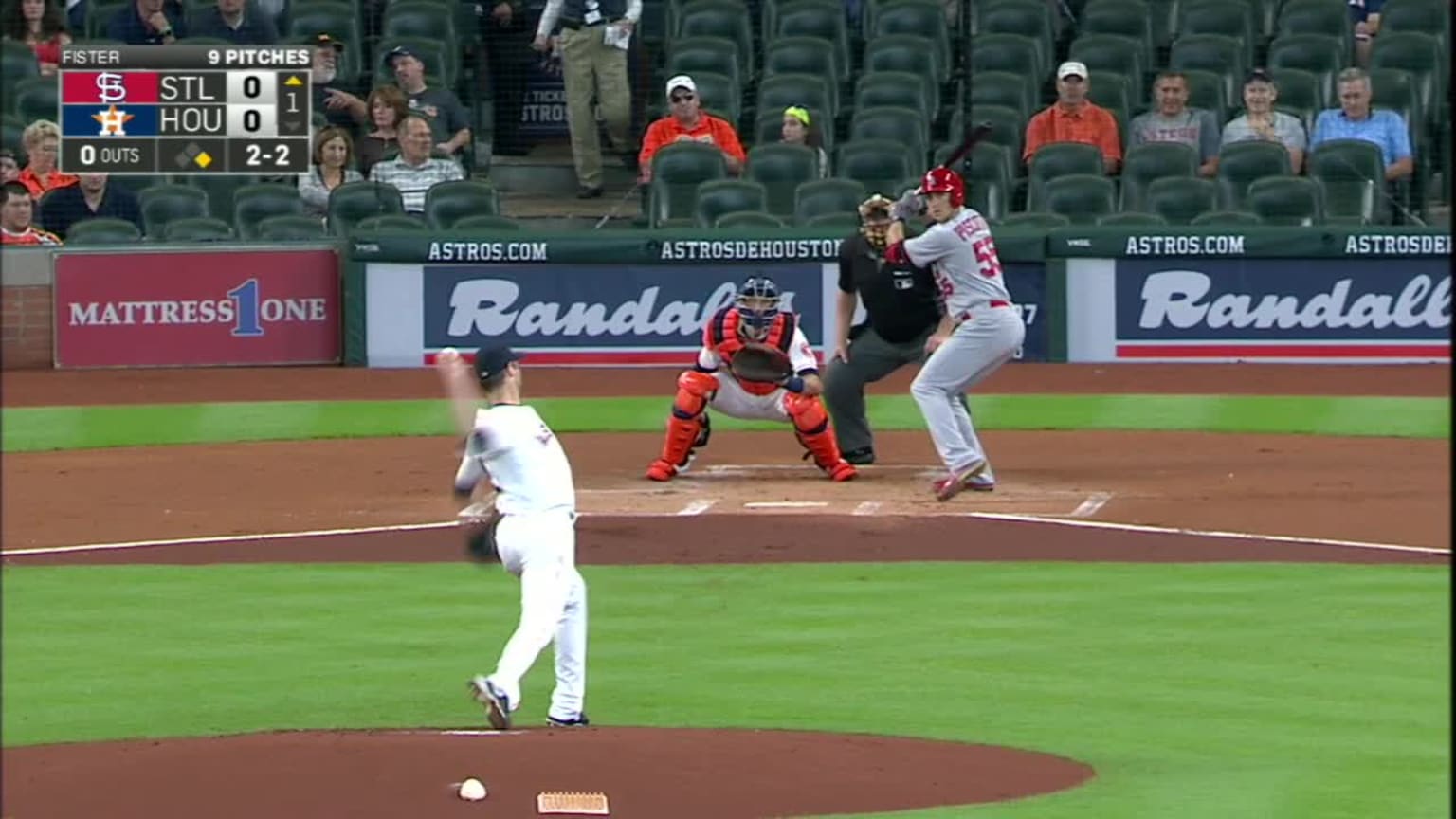 Doug Fister Foul to Stephen Piscotty | 17/08/2016 | Los Padres de San Diego