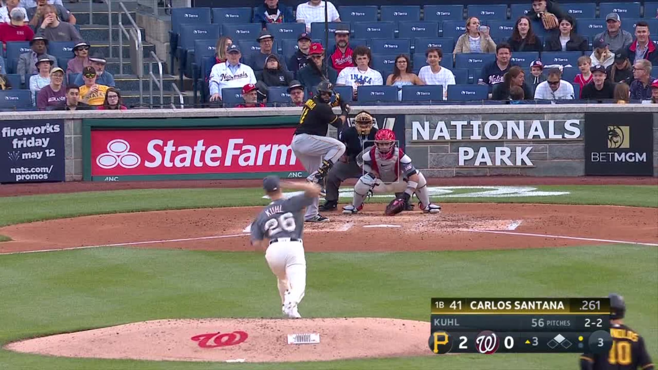 Carlos Santana's RBI double, 04/21/2023