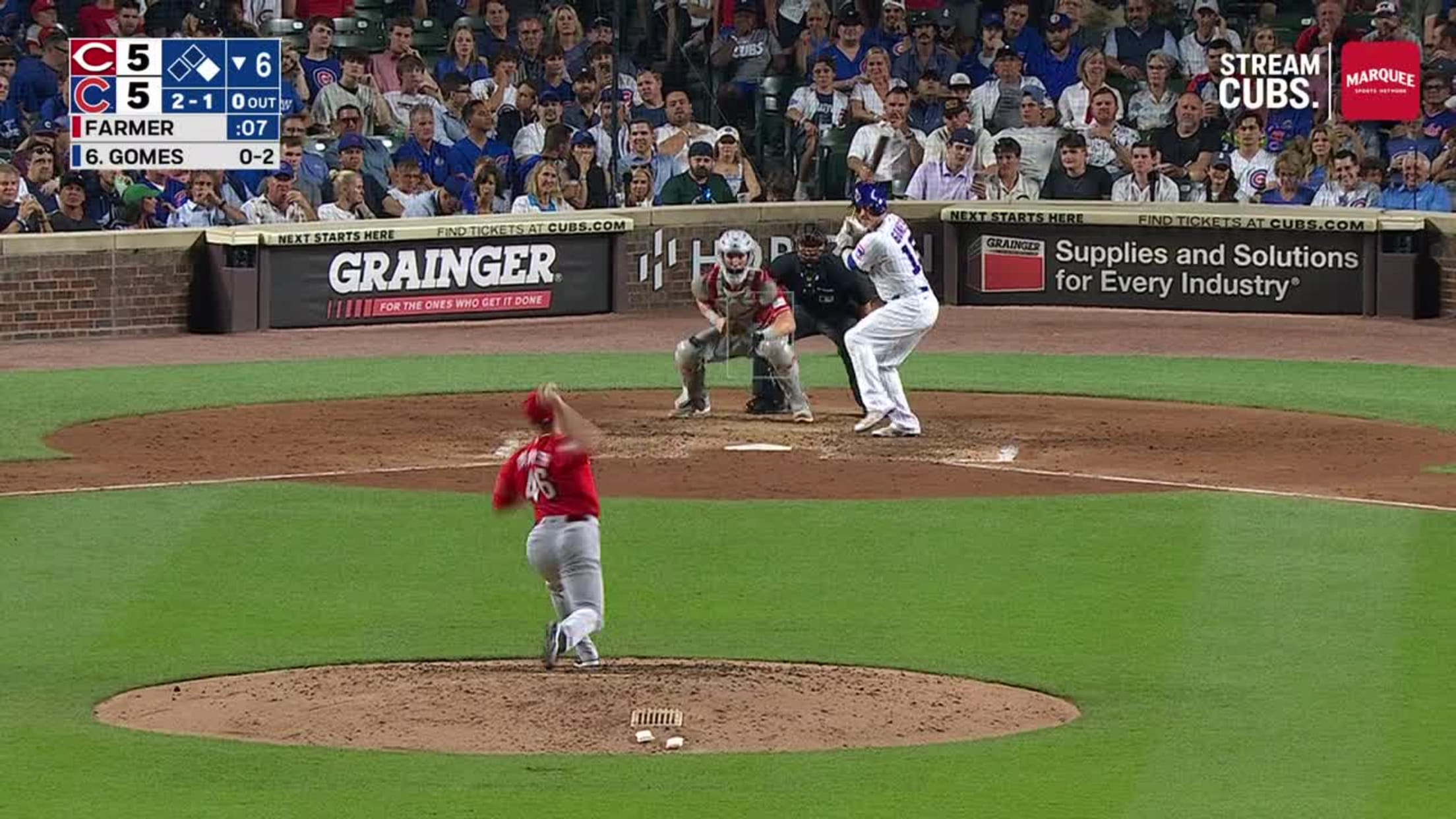 Yan Gomes lines RBI double, 07/04/2023