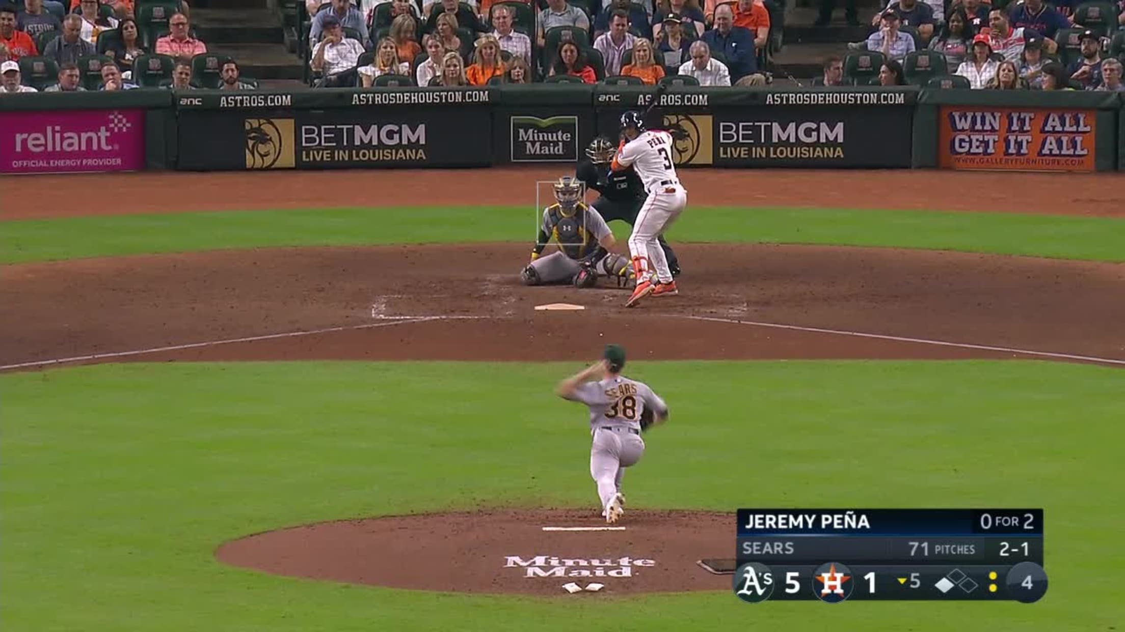 Jeremy Peña's RBI single, 09/18/2023