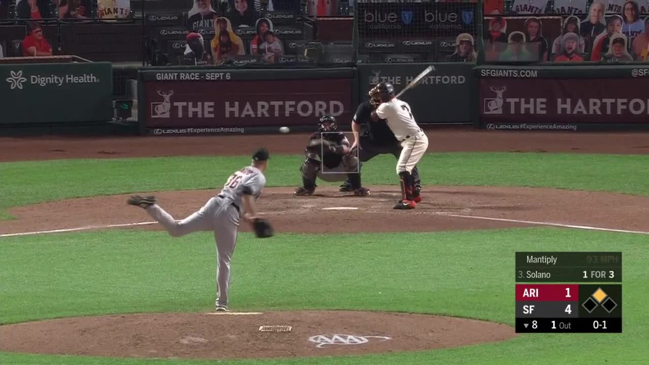 Joe Mantiply Ball to Donovan Solano