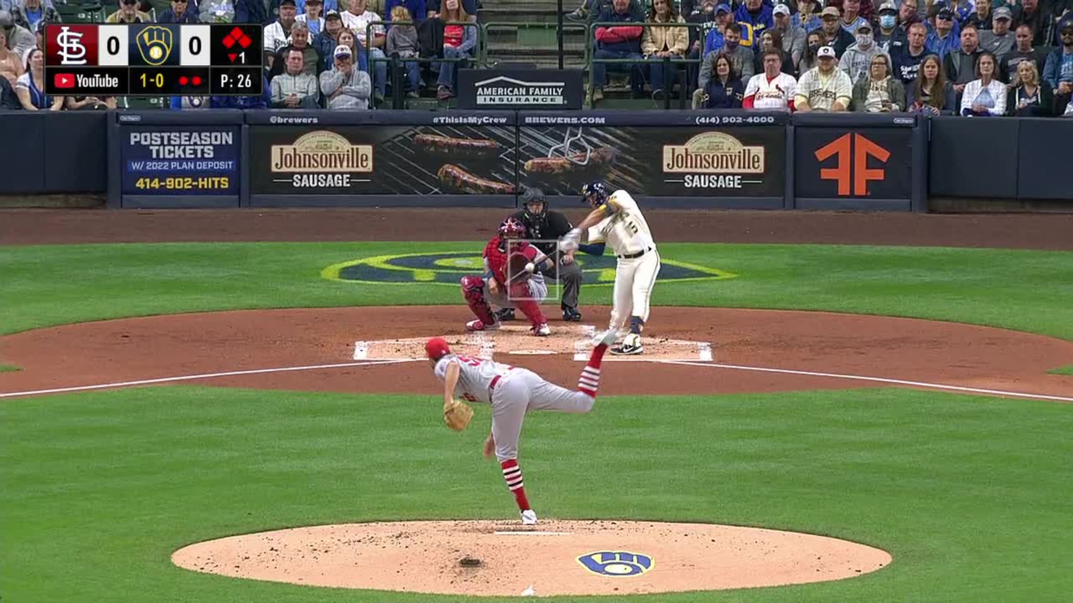 Tyrone Taylor 9th Home Run of the Season #Brewers #MLB Distance