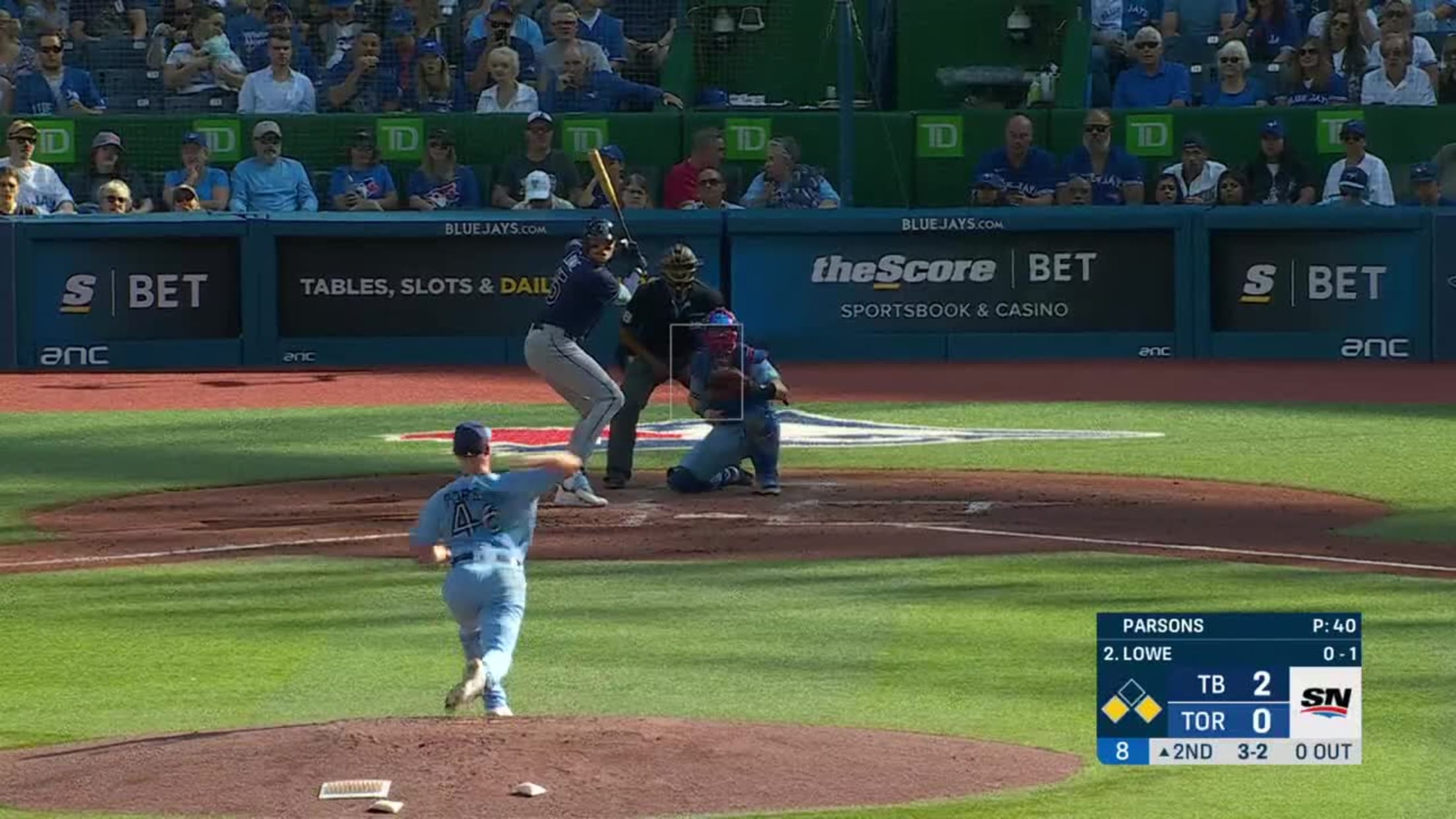 Josh Lowe's 2-run double, 04/21/2023