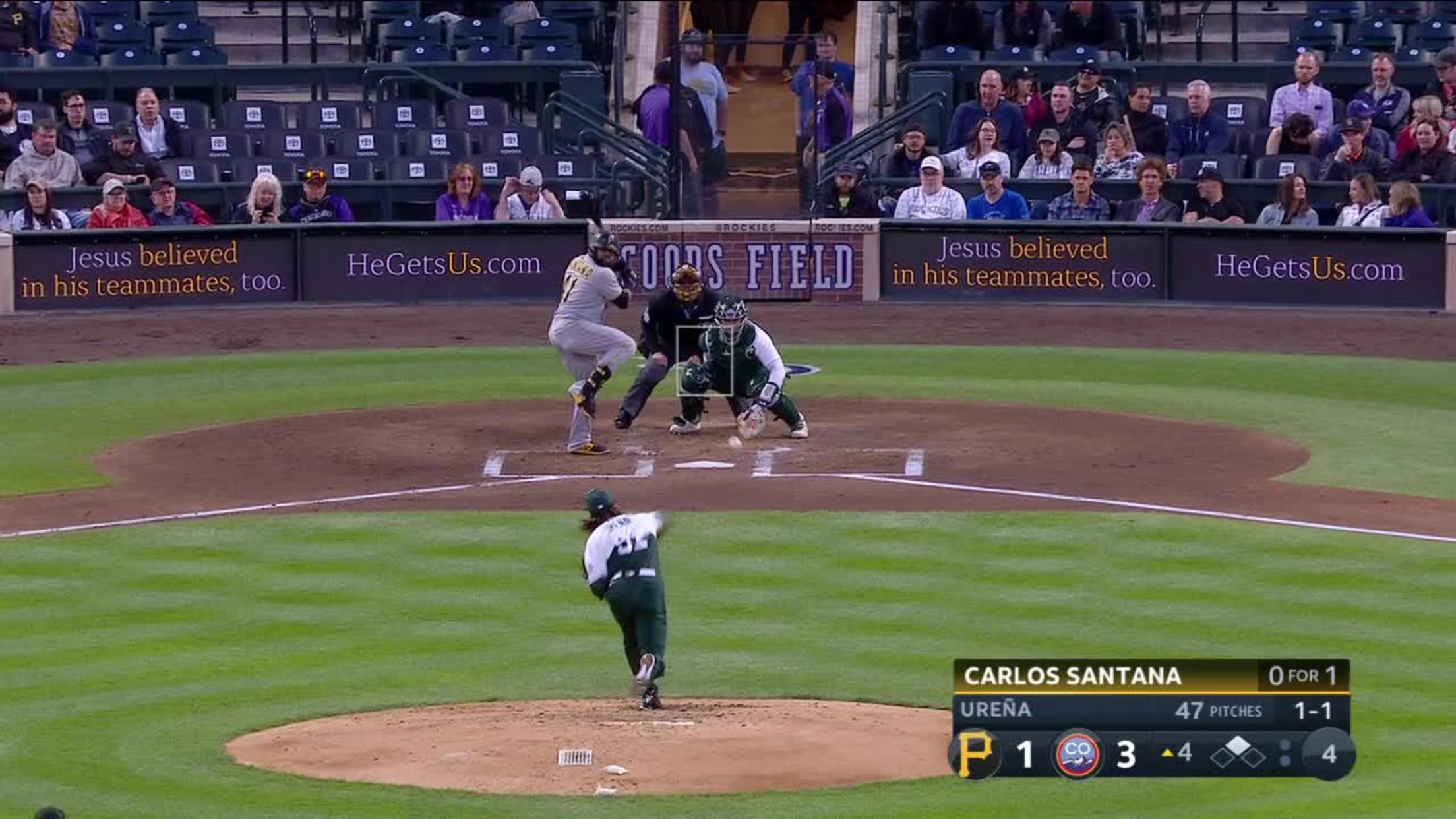 Carlos Santana's RBI double, 04/21/2023