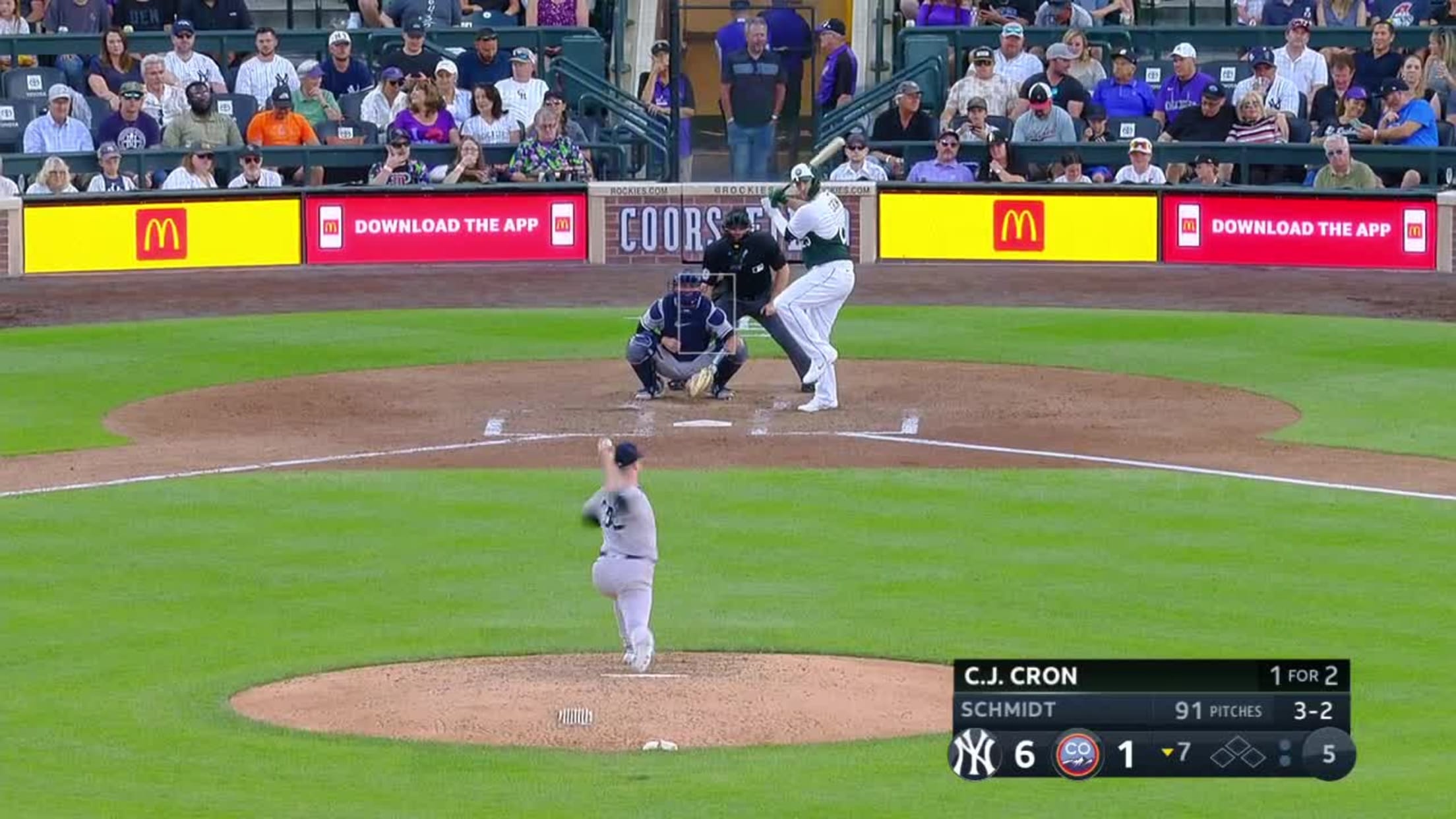 Data Viz: C.J. Cron homers in 7th, 07/15/2023