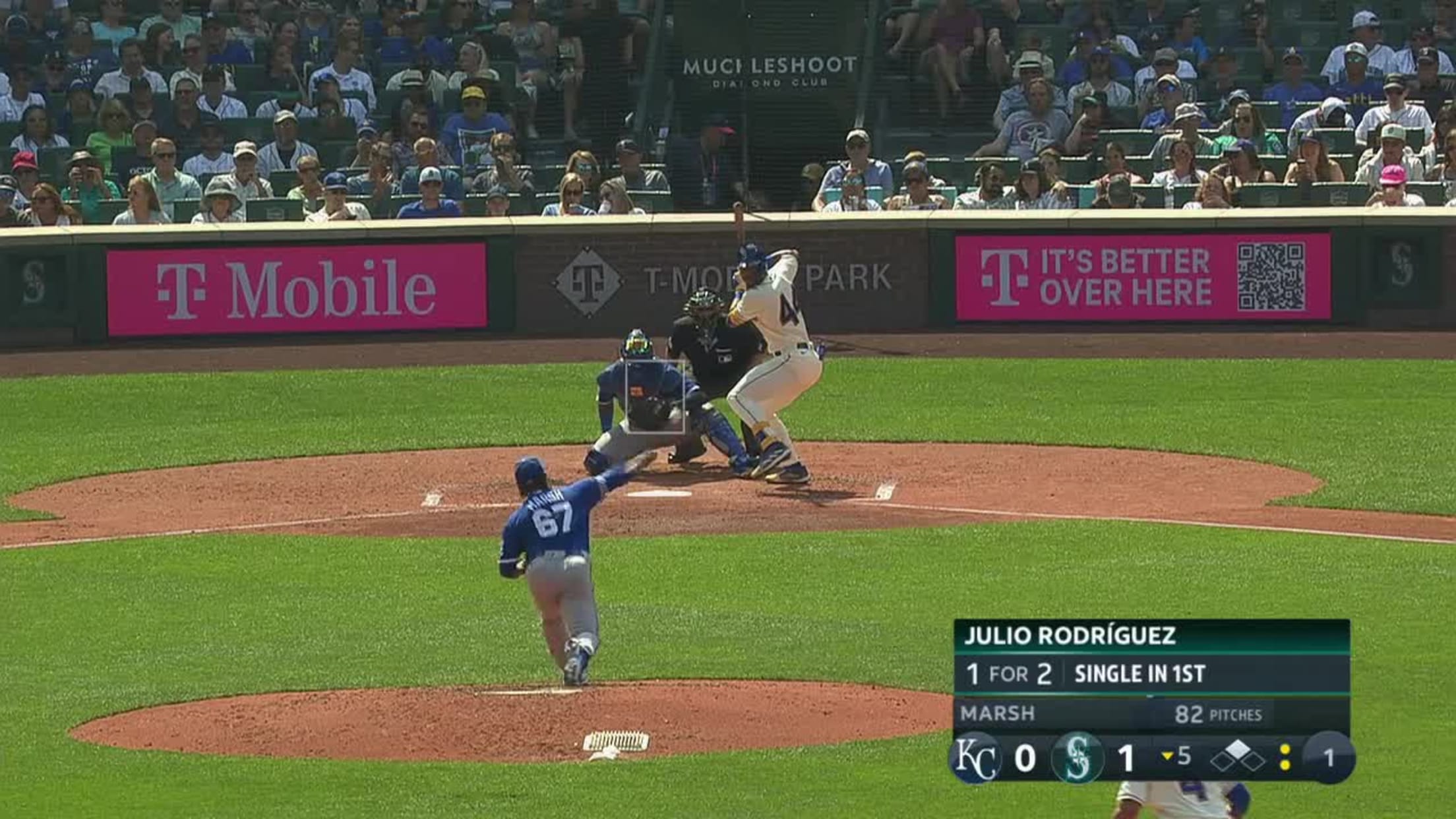 Julio Rodríguez's two-run homer, 04/19/2023