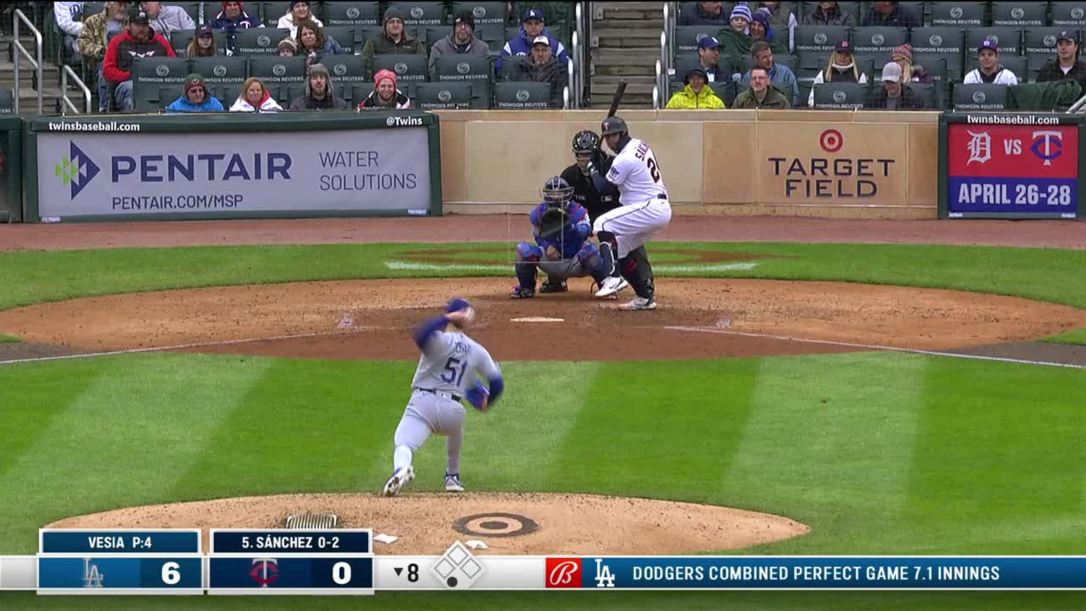 Gary Sánchez's first at-bat with Twins did not go well