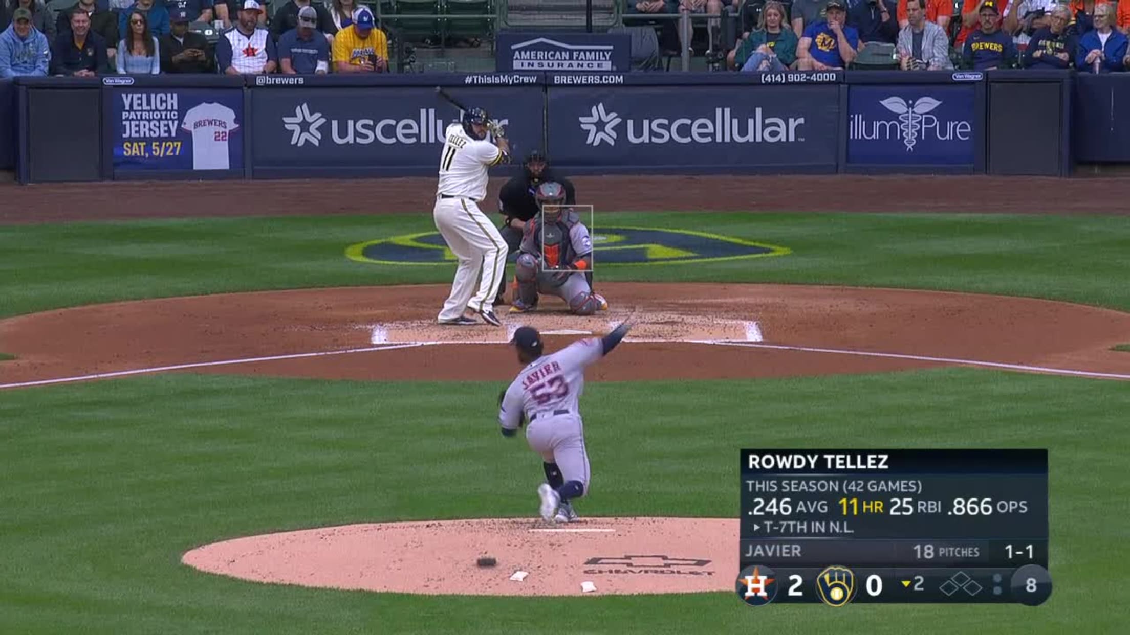 Photo: Miklwaukee Brewers Rowdy Tellez Hits Solo Home Run - SLP2022052907 