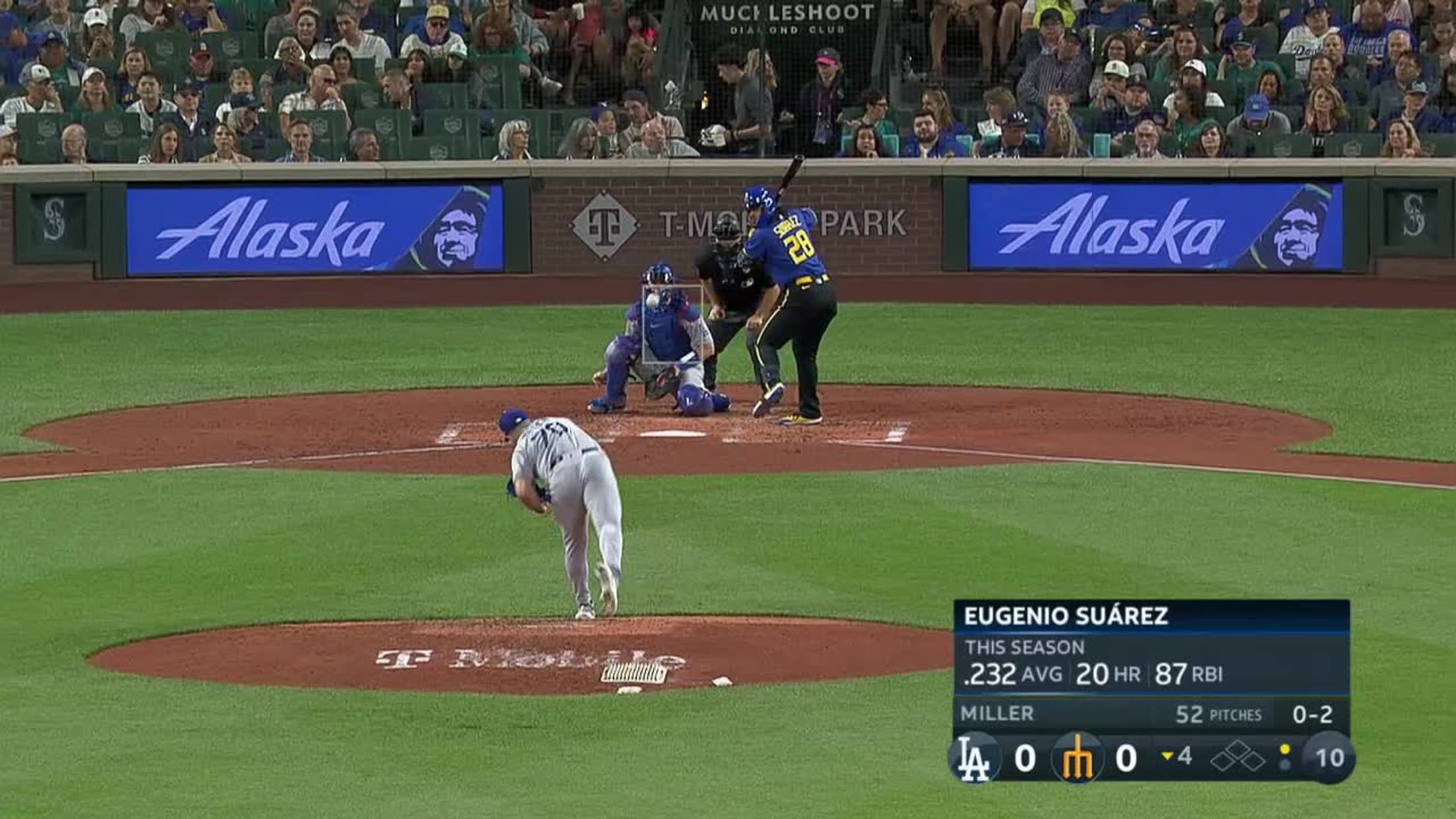 Eugenio Suarez 21st Home Run of the Season #Mariners #MLB Distance: 368ft  Exit Velocity: 100 MPH Launch Angle: 30° Pitch: 81mph…