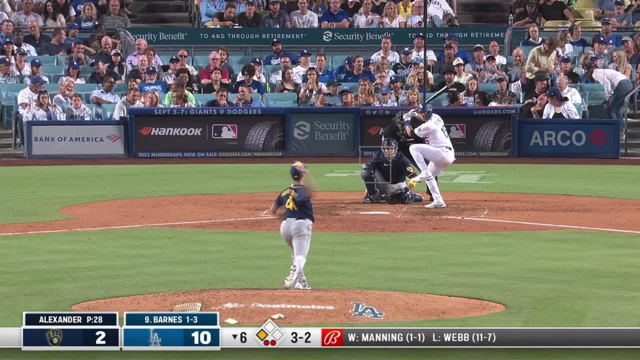 Austin Barnes' two-run single, 08/28/2022