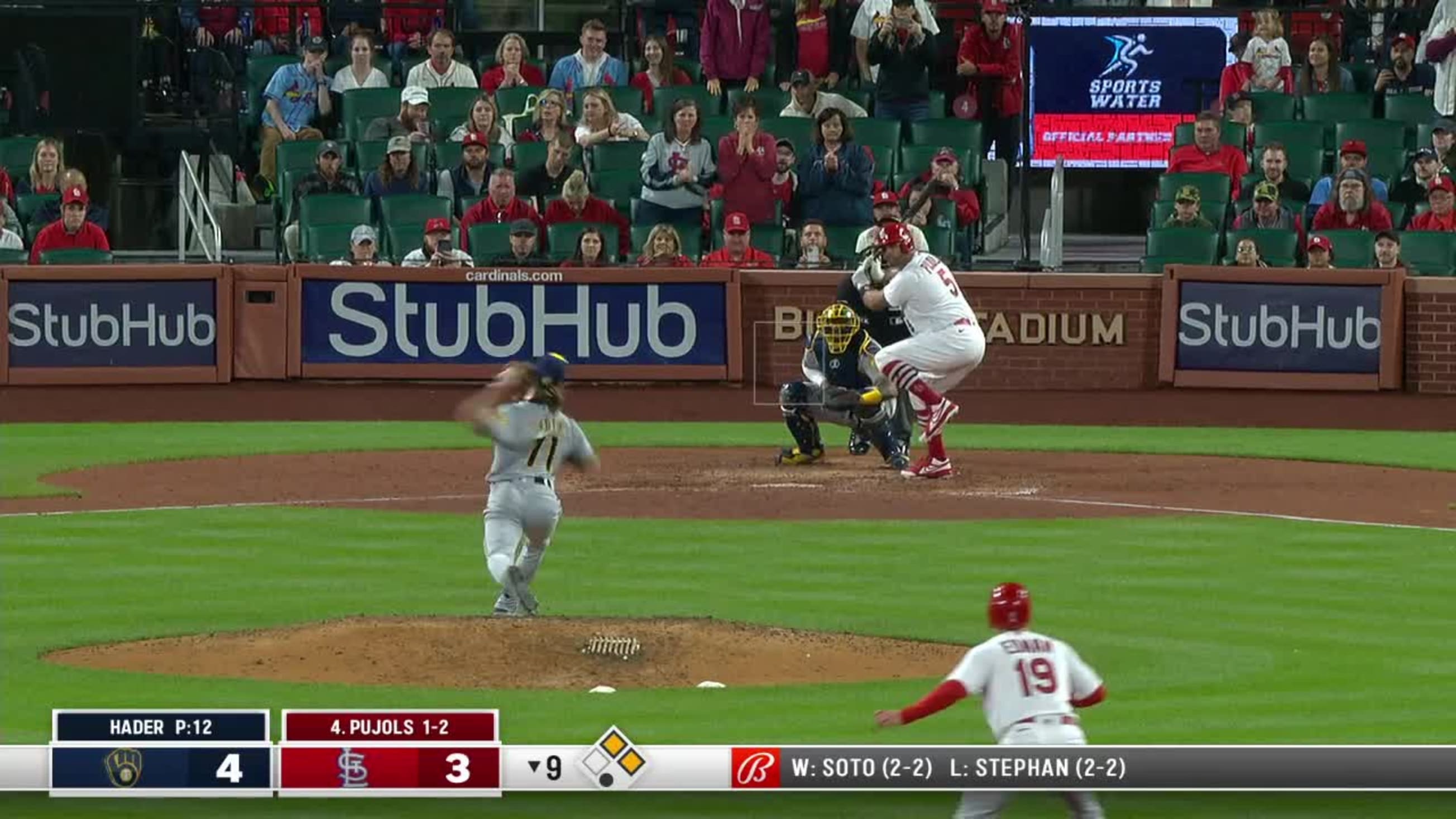 Josh Hader Called Strike to Albert Pujols, 05/26/2022