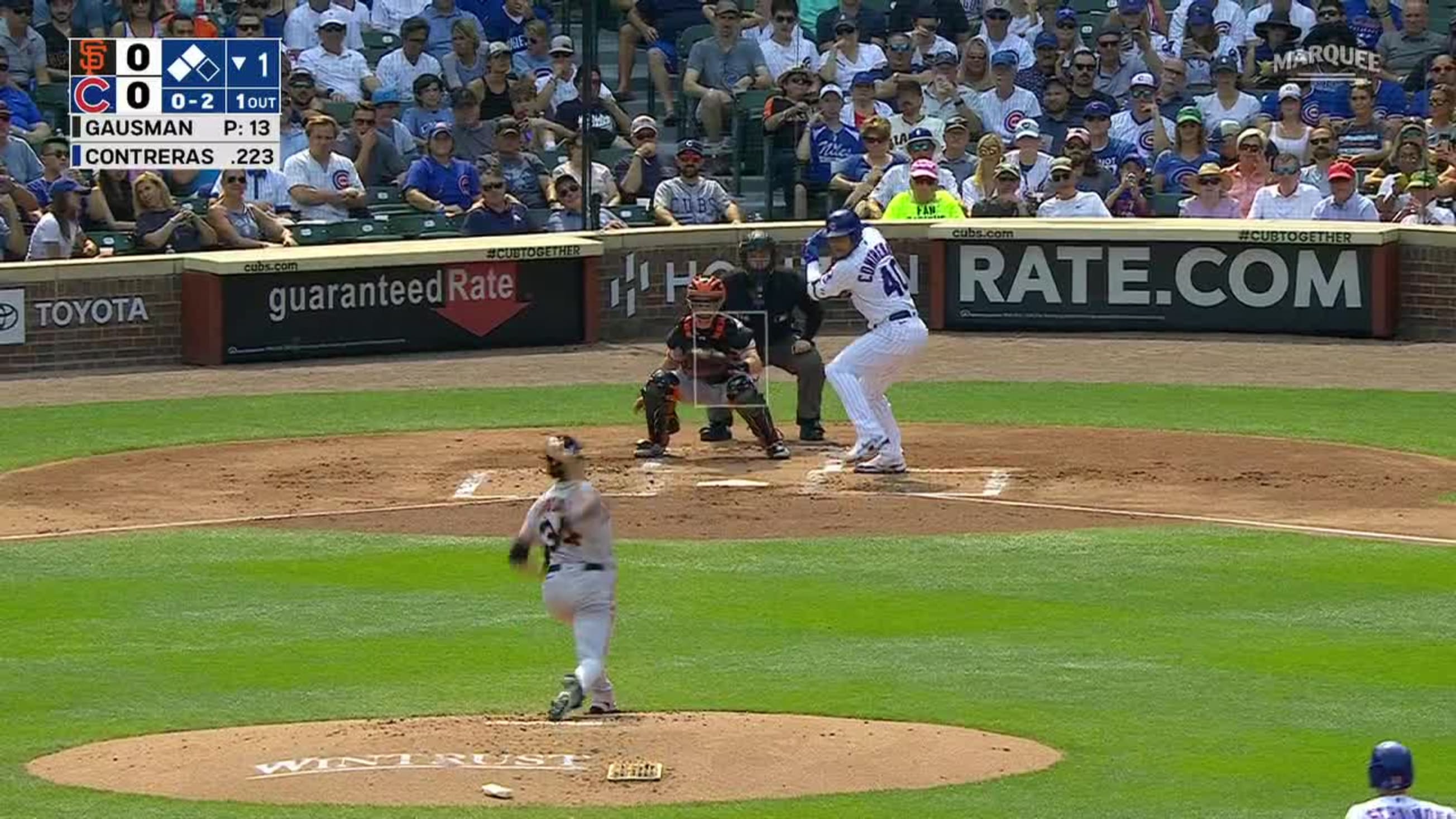 This angle of Willson Contreras getting hit by a pitch is wild 😮 (via