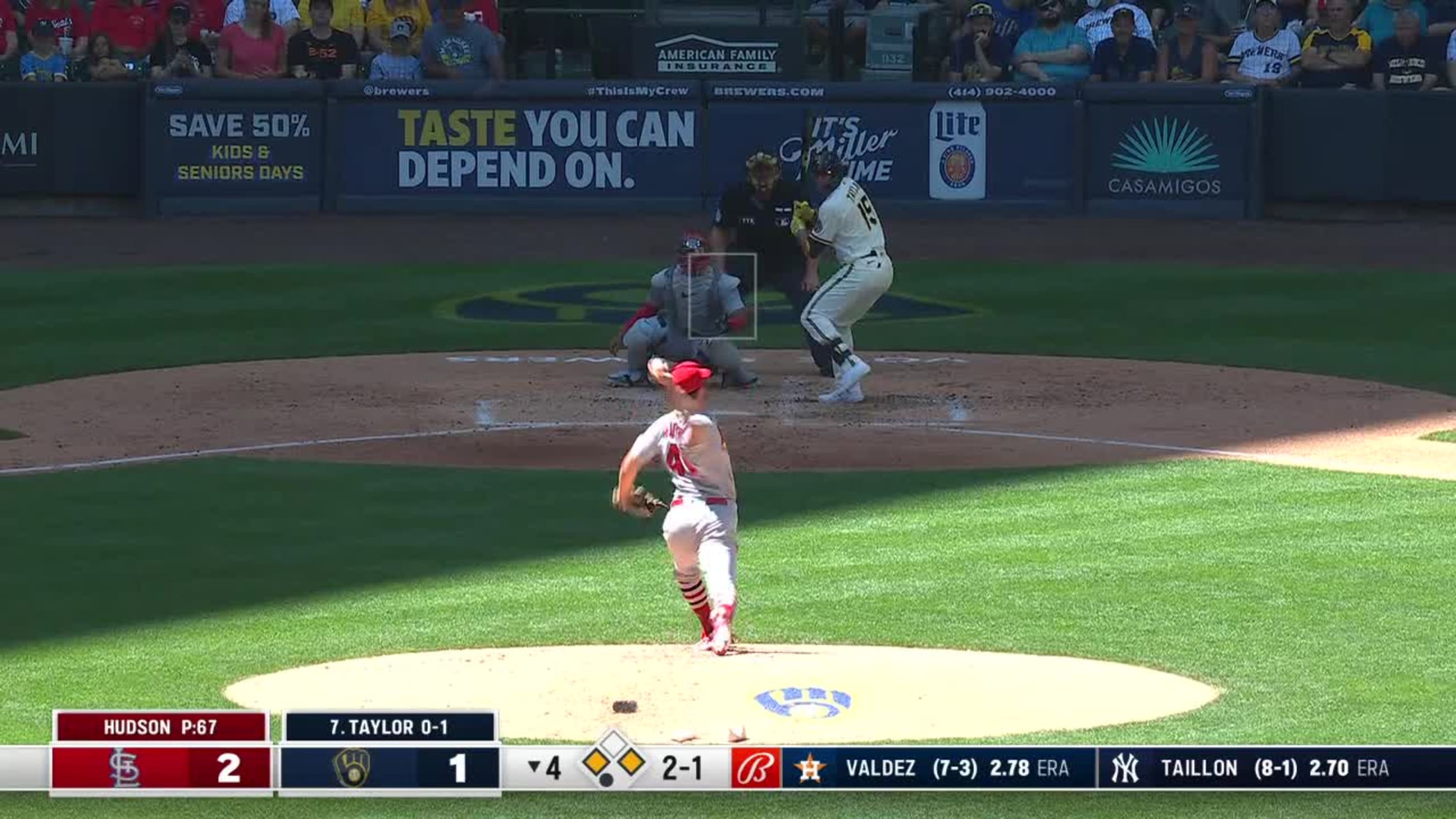 Tyrone Taylor 6th Home Run of the Season #Brewers #MLB Distance