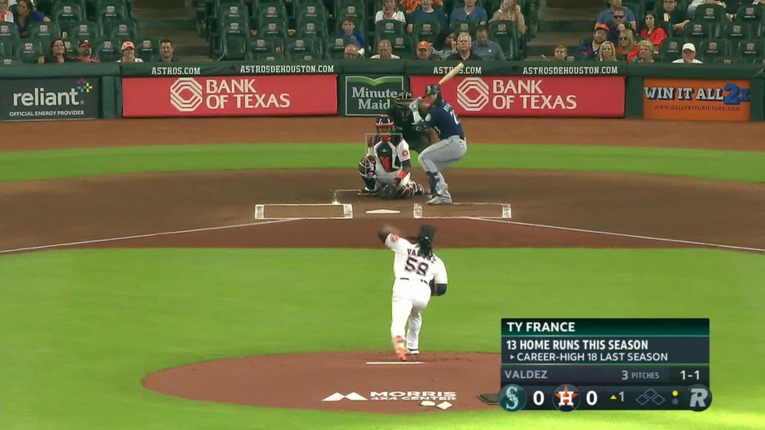 Ty France hit by pitch., 07/28/2021