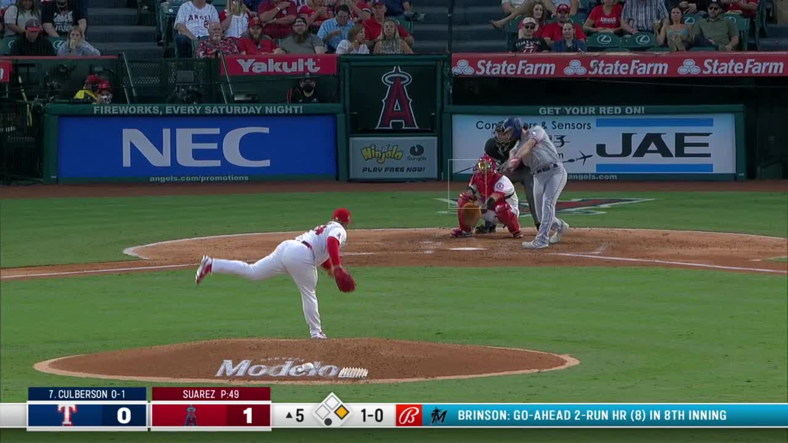 Charlie Culberson singles on a soft ground ball to pitcher Jose