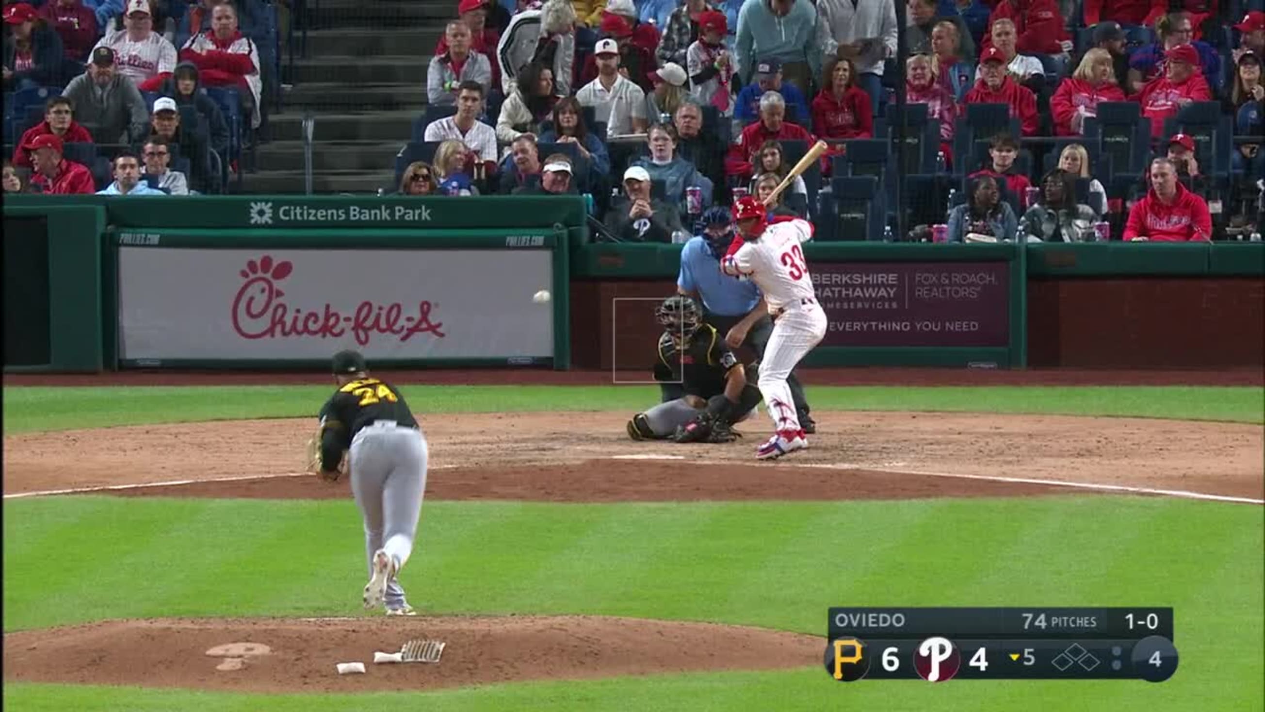 Edmundo Sosa 10th Home Run of the Season #Phillies #MLB Distance: 362ft  Exit Velocity: 106 MPH Launch Angle: 24° Pitch: 90mph Four-Seam…