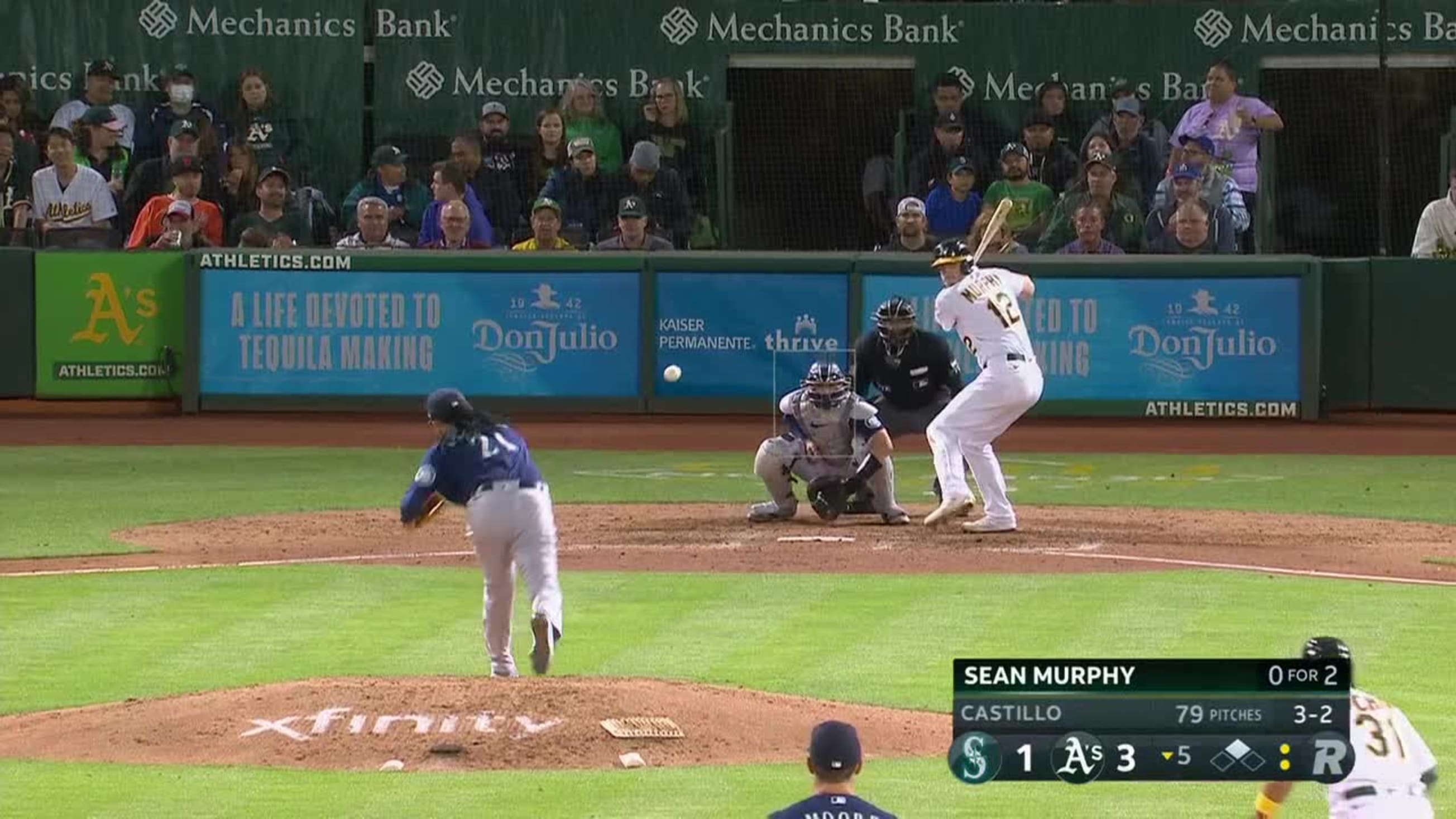 Sean Murphy 9th Home Run of the Season #Athletics #MLB Distance: 387ft Exit  Velocity: 100 MPH Launch Angle: 22°