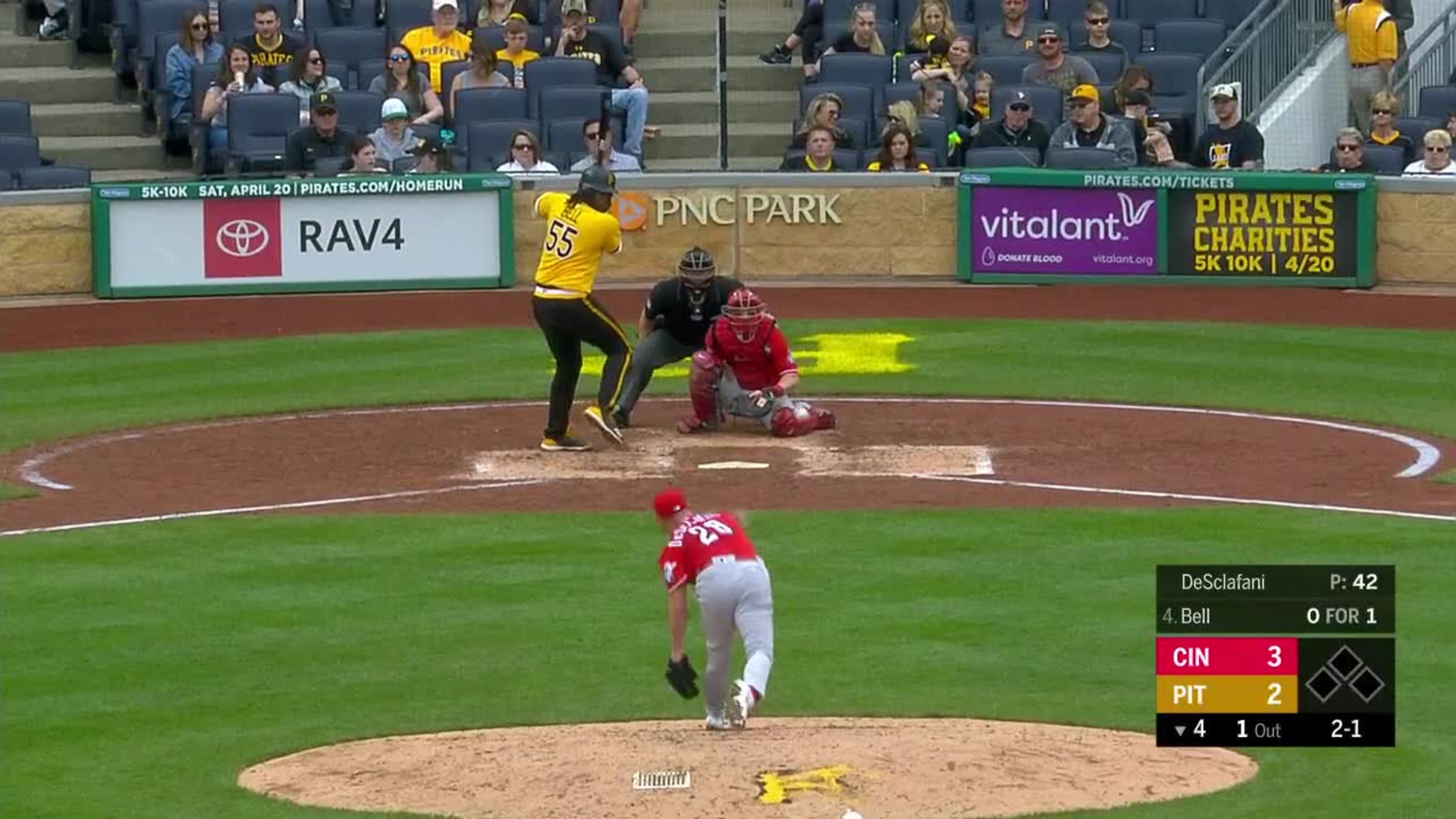 Pirates' Josh Bell crushes grand slam for first career home run