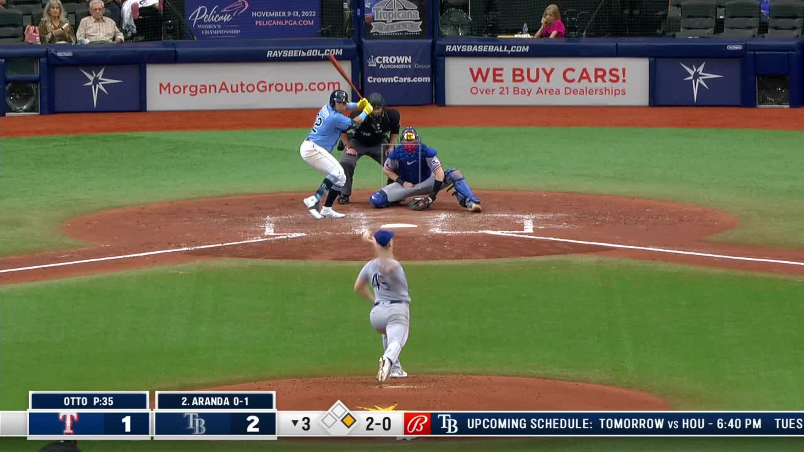 DUNEDIN, FL - MARCH 03: Tampa Bay Rays Infielder Jonathan Aranda (62) at  bat during the spring training game between the Tampa Bay Rays and the  Toronto Blue Jays on March 03