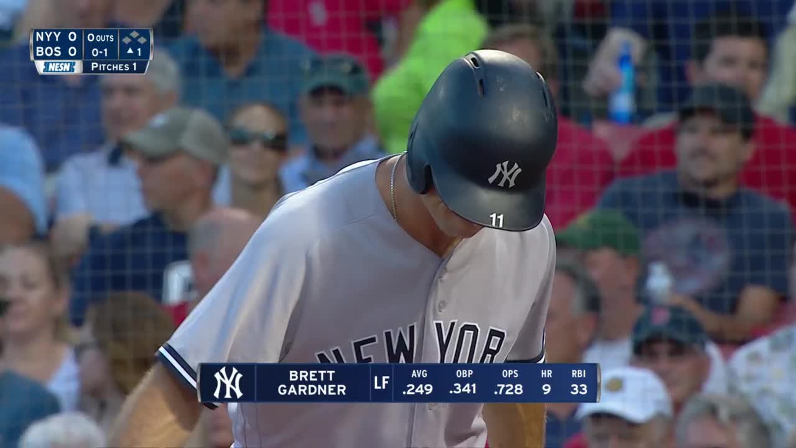 Rick Porcello Called Strike to Brett Gardner