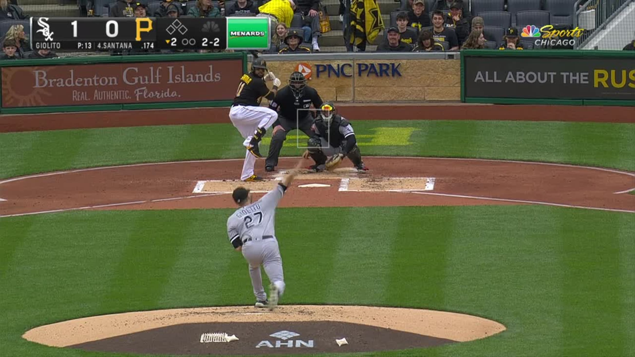 Photo: Pirates Carlos Santana Homers in First Inning - PIT2023040716 