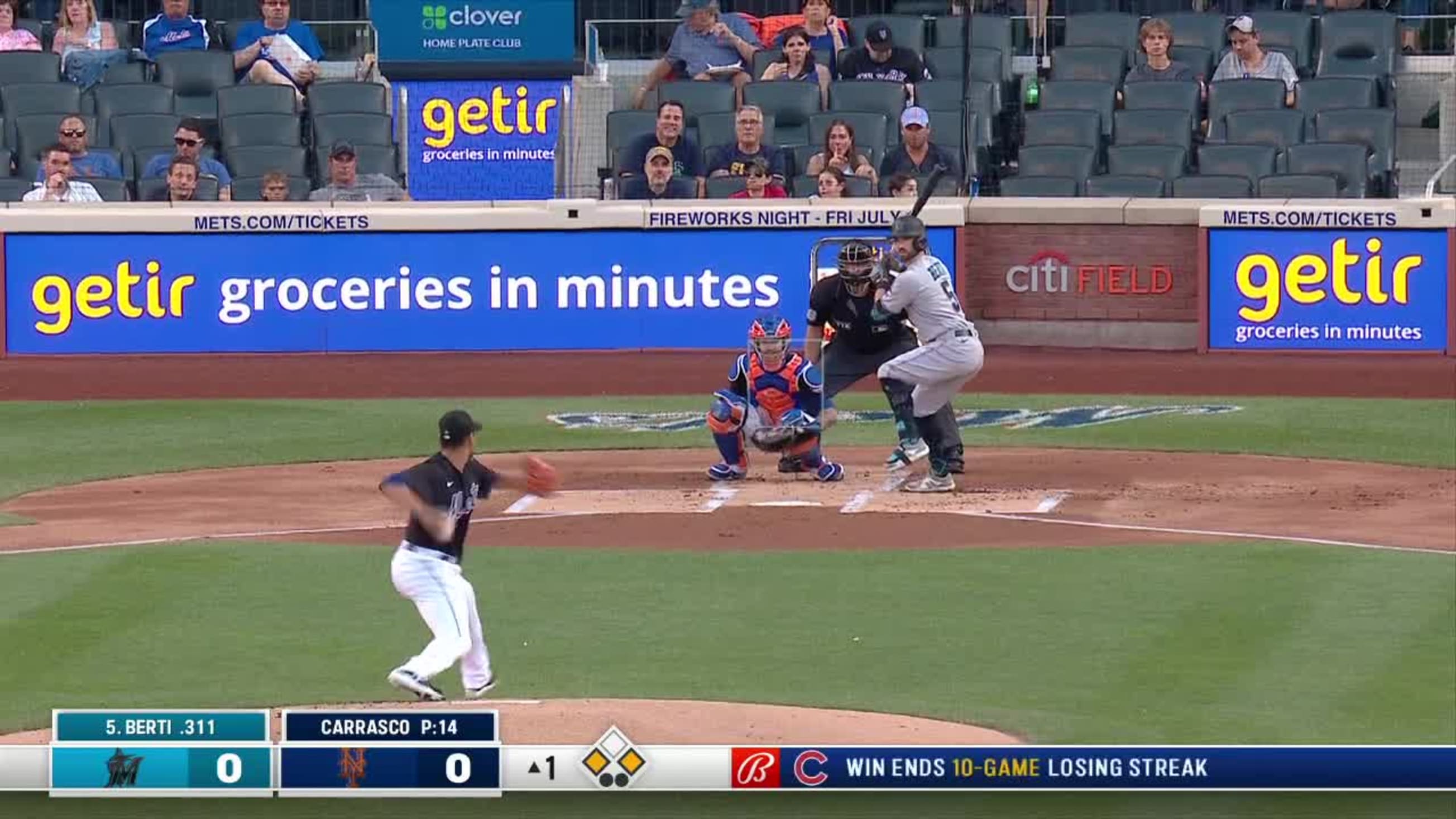 Carlos Carrasco Called Strike to Jon Berti | 06/17/2022 | Atlanta Braves