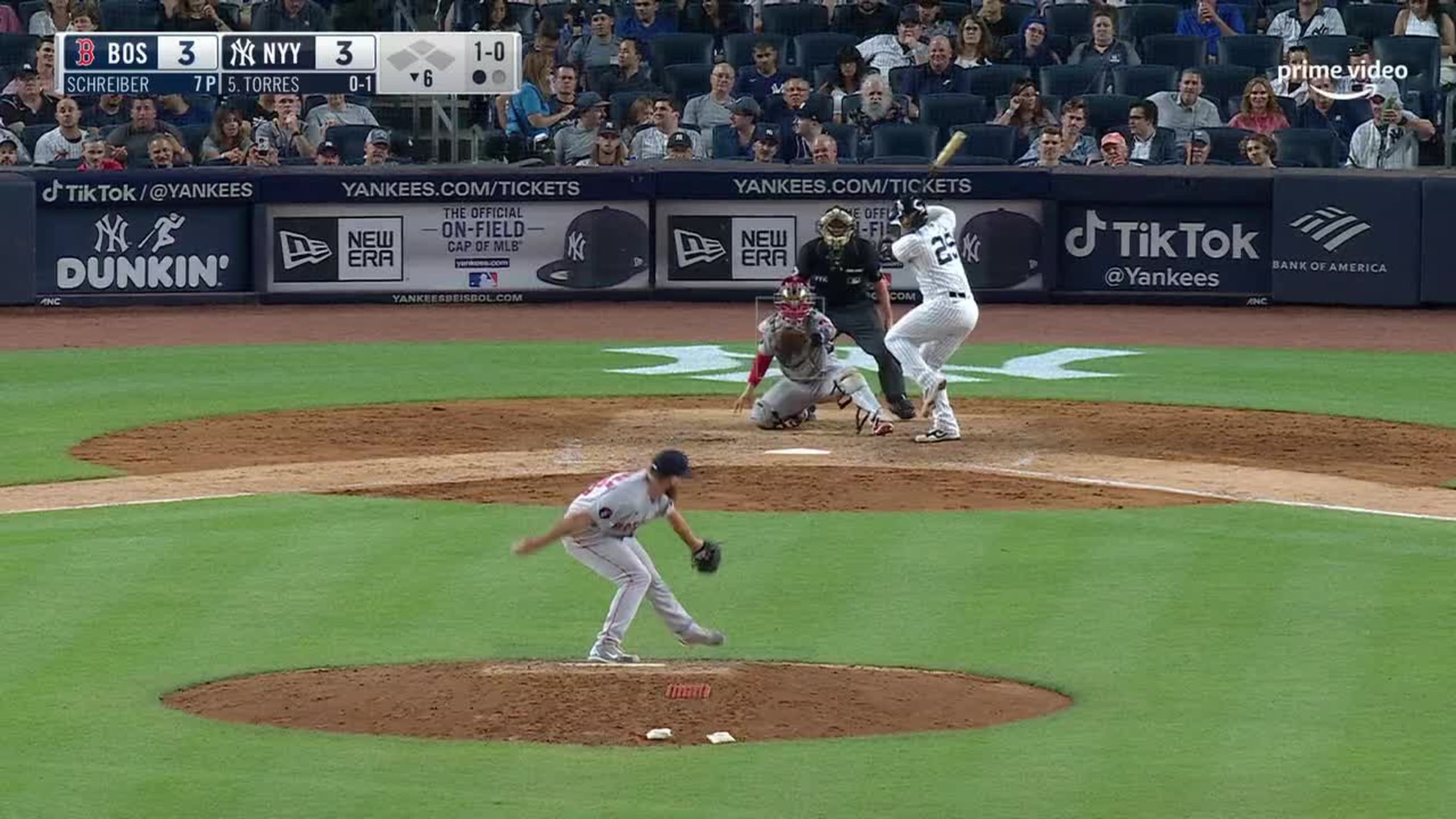Gleyber Torres grounds out, first baseman Bobby Dalbec to pitcher
