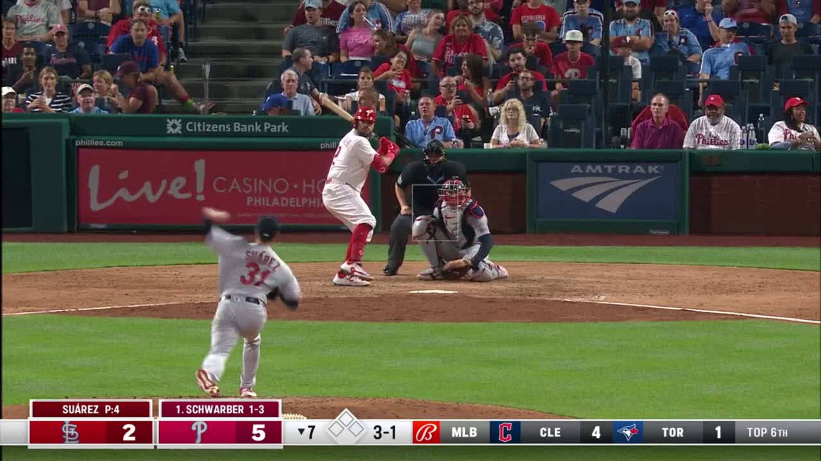 Schwarber hits a 3 run home run to make it 5-1 over the Cardinals – NBC  Sports Philadelphia