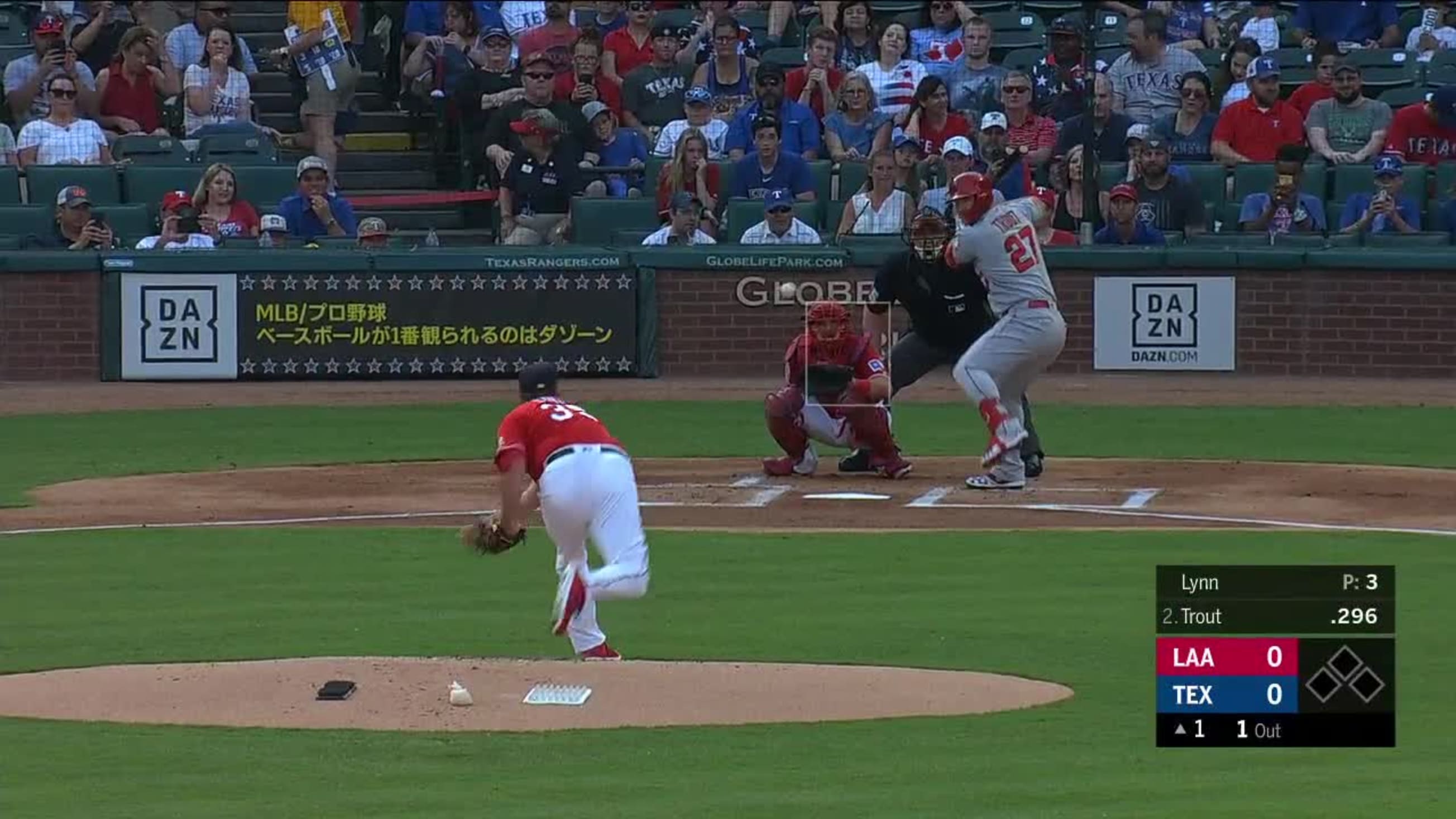 Lance Lynn Ball To Mike Trout 07 04 19 Atlanta Braves