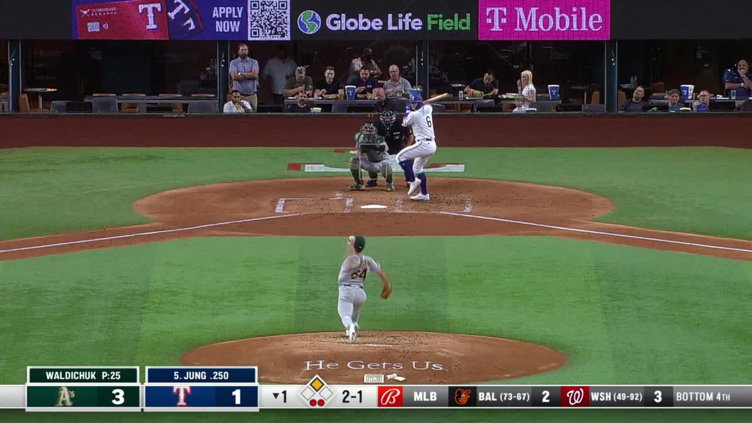 MLB on X: Josh Jung launches a 2-run blast for the @Rangers, his