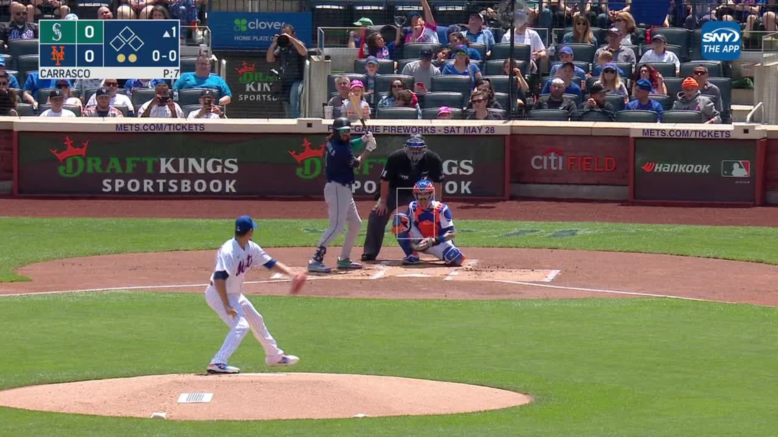Carlos Carrasco Called Strike to J.P. Crawford | 05/15/2022 | Washington  Nationals