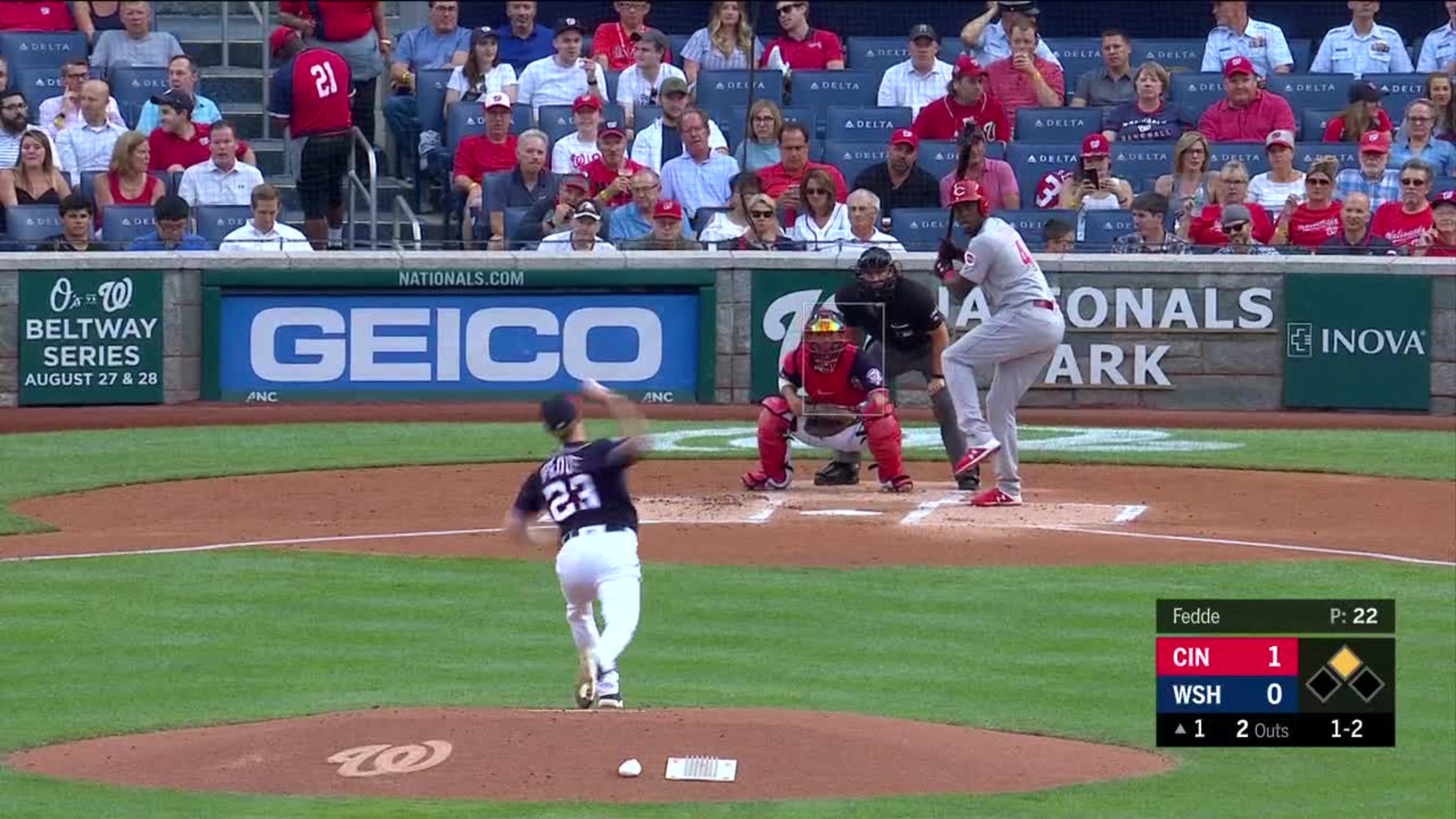 Aristides Aquino Strikes Out Swinging 08 12 19 Cincinnati Reds