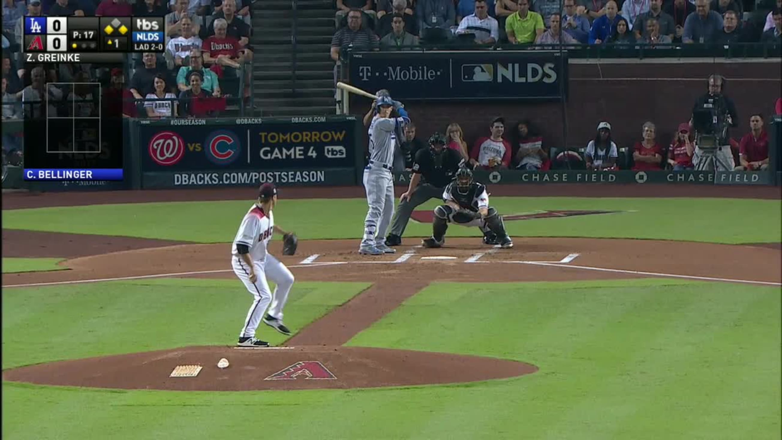 Zack Greinke Ball to Cody Bellinger | 10/09/2017 | Toronto Blue Jays