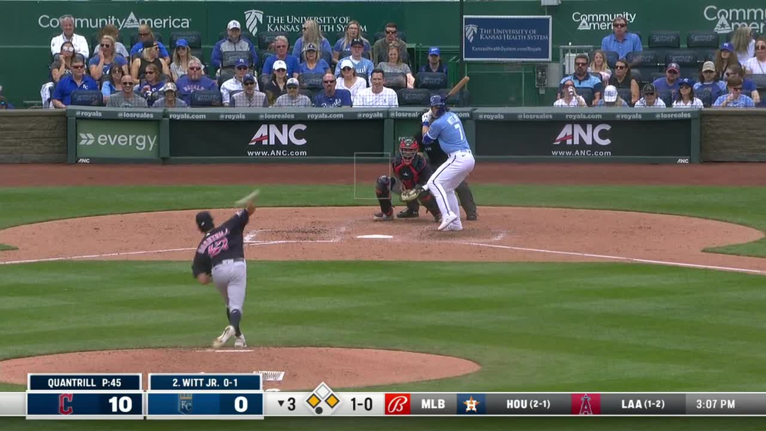 No way!! Bobby Witt Jr. hit a foul ball to Bobby Witt Sr. 🤯 (via @royals), MLB on FOX