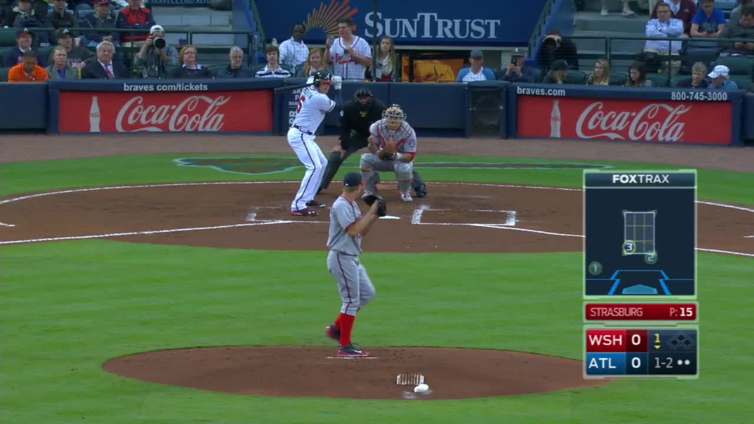 Freddie Freeman strikes out swinging., 09/07/2016