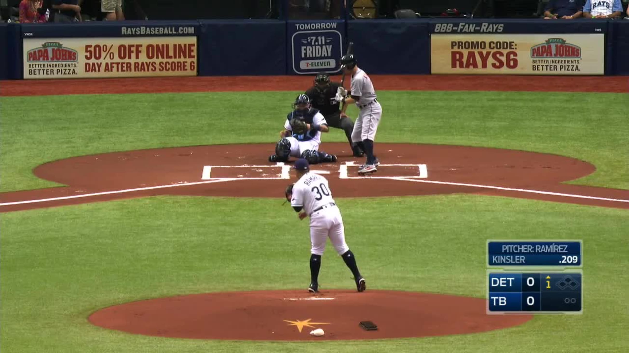 Erasmo Ramirez Called Strike to Ian Kinsler