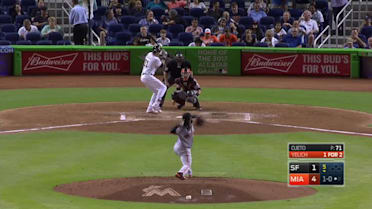 Christian Yelich homers (12) on a fly ball to right center field.
