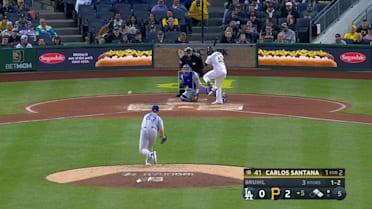 Pirates challenged (force play), call on the field was upheld: Pirates challenged (play at 1st), call on the field was overturned: Carlos Santana grounds into a force out, pitcher Justin Bruihl to second baseman Miguel Vargas.   Bryan Reynolds to 3rd.    Andrew McCutchen out at 2nd.    Carlos Santana to 1st.
