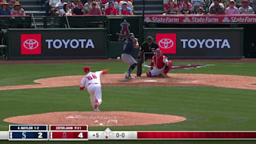 Josh Naylor grounds out sharply, pitcher Ryan Zeferjahn to first baseman Nolan Schanuel.
